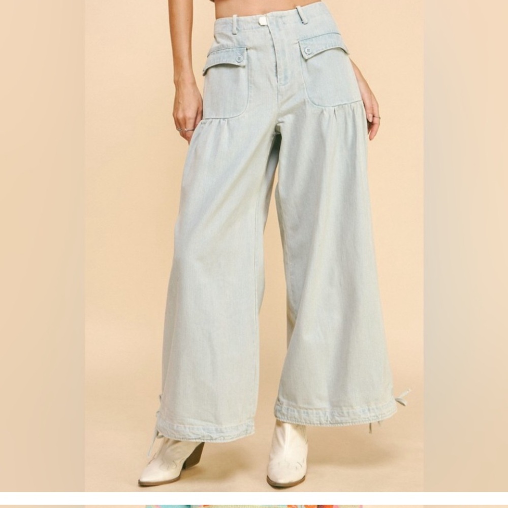 DAVI & DANI Light Blue Wide Leg Pants